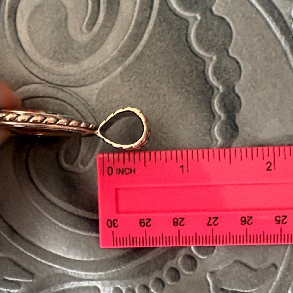 NWOT Carolyn Pollack / Sincerely Southwest Inlaid Silver/Turquoise/Black Pendant - Picture 5 of 13